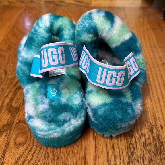 Teal and Purple Oh Yeah UGG Slipper Sandle - Picture 3 of 7